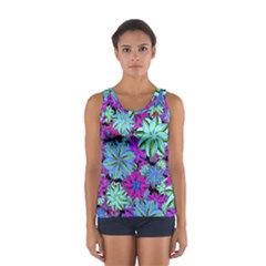 Vibrant Floral Collage Print Women s Sport Tank Top 