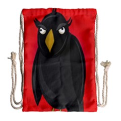 Halloween - Old Raven Drawstring Bag (large) by Valentinaart