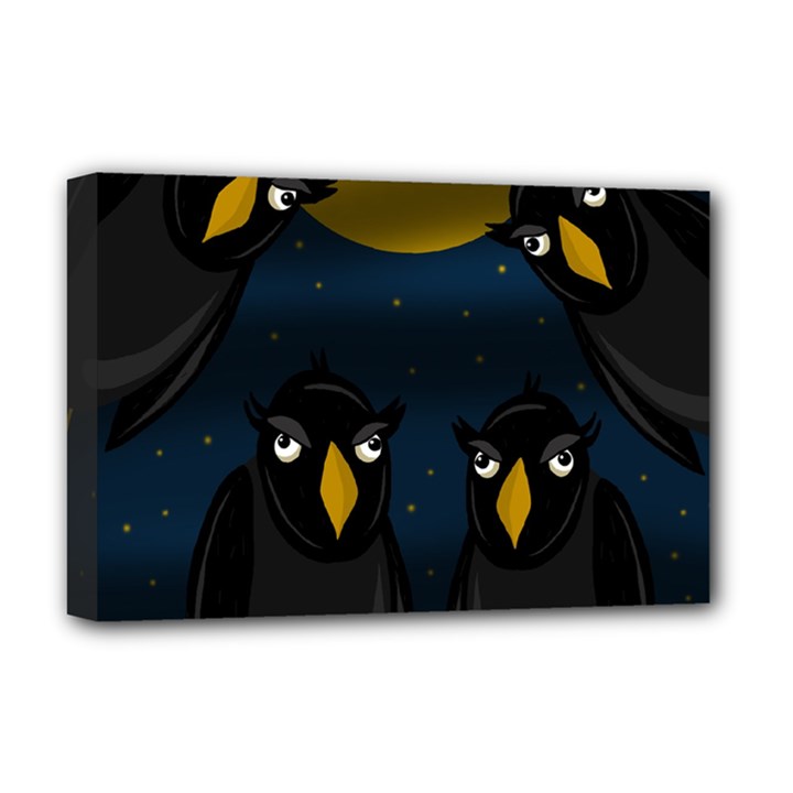 Halloween - black crow flock Deluxe Canvas 18  x 12  