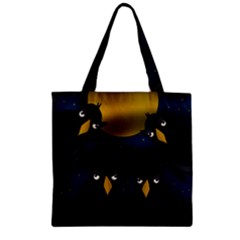 Halloween - Black Crow Flock Zipper Grocery Tote Bag by Valentinaart