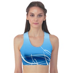 Light Blue Design Sports Bra by Aanygraphic