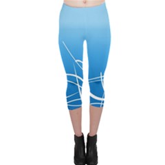 Light Blue Design Capri Leggings  by Aanygraphic