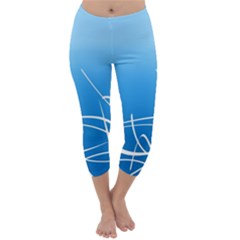 Light Blue Design Capri Winter Leggings  by Aanygraphic