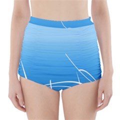 Light Blue Design High-waisted Bikini Bottoms by Aanygraphic