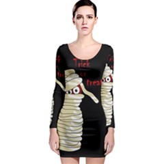 Halloween Mummy   Long Sleeve Bodycon Dress by Valentinaart