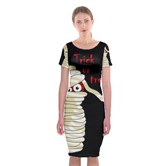 Halloween Mummy   Classic Short Sleeve Midi Dress by Valentinaart