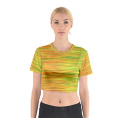 Green And Oragne Cotton Crop Top by Valentinaart