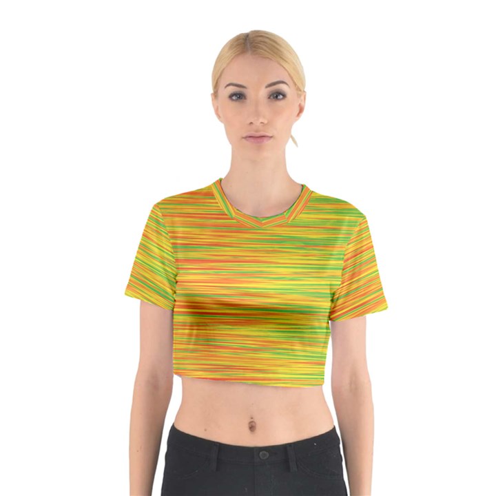 Green and oragne Cotton Crop Top