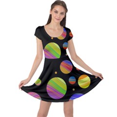 Colorful Galaxy Cap Sleeve Dresses by Valentinaart