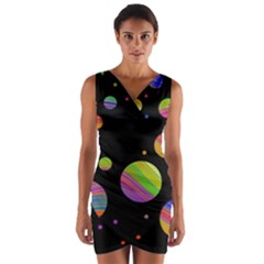 Colorful Galaxy Wrap Front Bodycon Dress by Valentinaart