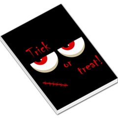 Halloween  trick Or Treat  - Monsters Red Eyes Large Memo Pads by Valentinaart