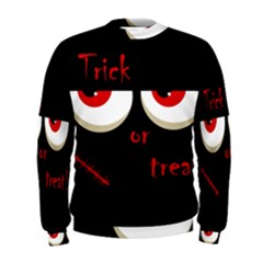 Halloween  trick Or Treat  - Monsters Red Eyes Men s Sweatshirt by Valentinaart