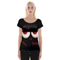 Halloween  Trick or treat  - monsters red eyes Women s Cap Sleeve Top View1