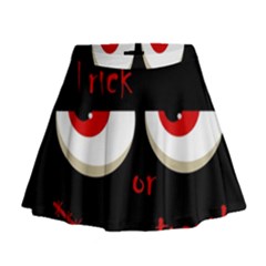 Halloween  trick Or Treat  - Monsters Red Eyes Mini Flare Skirt