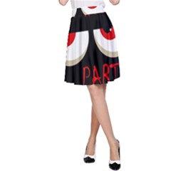 Halloween Party - Red Eyes Monster A-line Skirt by Valentinaart