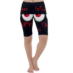 Halloween Party - Red Eyes Monster Cropped Leggings  by Valentinaart