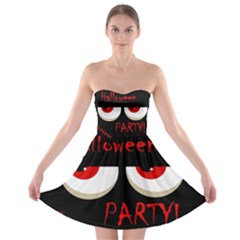 Halloween Party - Red Eyes Monster Strapless Bra Top Dress by Valentinaart