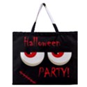 Halloween party - red eyes monster Zipper Large Tote Bag View1