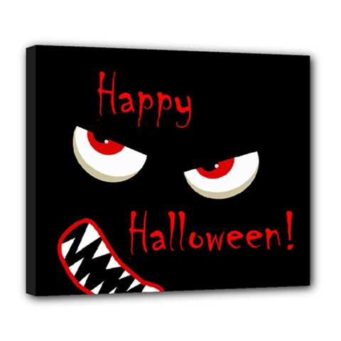 Happy Halloween - Red Eyes Monster Deluxe Canvas 24  X 20   by Valentinaart