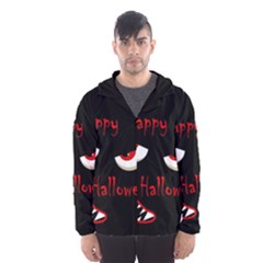 Happy Halloween - Red Eyes Monster Hooded Wind Breaker (men) by Valentinaart