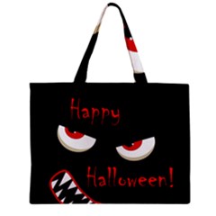 Happy Halloween - Red Eyes Monster Zipper Mini Tote Bag by Valentinaart