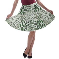 Green Snake Texture A-line Skater Skirt