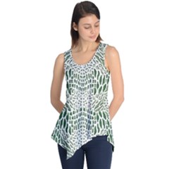 Green Snake Texture Sleeveless Tunic