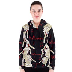 Halloween Mummy Party Women s Zipper Hoodie by Valentinaart