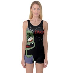 Halloween Zombie One Piece Boyleg Swimsuit by Valentinaart