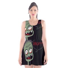 Halloween Zombie Scoop Neck Skater Dress by Valentinaart