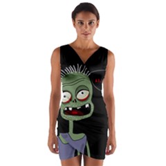 Halloween Zombie Wrap Front Bodycon Dress by Valentinaart