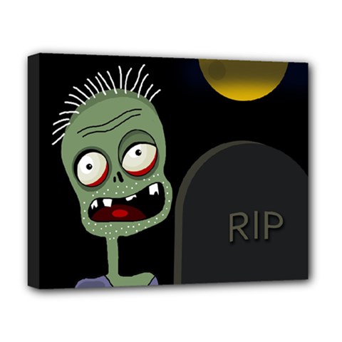 Halloween Zombie On The Cemetery Deluxe Canvas 20  X 16   by Valentinaart