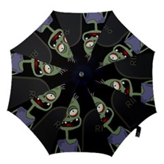 Halloween Zombie On The Cemetery Hook Handle Umbrellas (large) by Valentinaart