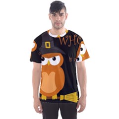 Halloween witch - orange owl Men s Sport Mesh Tee