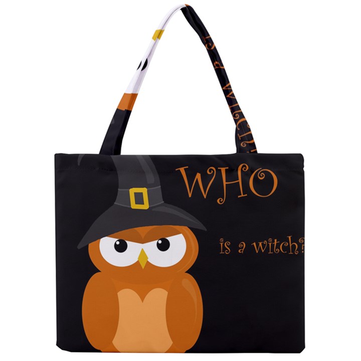 Halloween witch - orange owl Mini Tote Bag