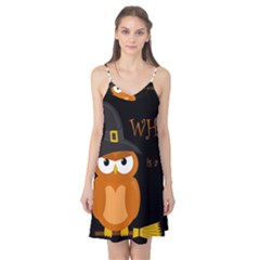 Halloween Witch - Orange Owl Camis Nightgown by Valentinaart