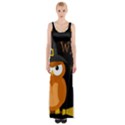 Halloween witch - orange owl Maxi Thigh Split Dress View1