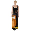 Halloween witch - orange owl Maxi Thigh Split Dress View2