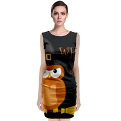 Halloween Witch - Orange Owl Classic Sleeveless Midi Dress by Valentinaart