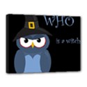 Halloween witch - blue owl Canvas 16  x 12  View1