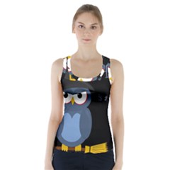 Halloween Witch - Blue Owl Racer Back Sports Top by Valentinaart