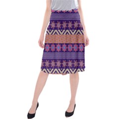 Colorful Winter Pattern Midi Beach Skirt by DanaeStudio