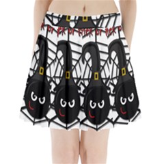 Halloween Cute Spider Pleated Mini Skirt by Valentinaart