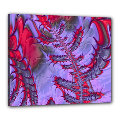 Freaky Friday Red  Lilac Canvas 24  X 20  by Fractalworld