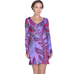 Freaky Friday Red  Lilac Long Sleeve Nightdress by Fractalworld