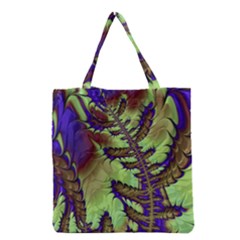 Freaky Friday, Blue Green Grocery Tote Bag by Fractalworld