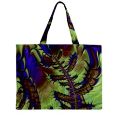 Freaky Friday, Blue Green Zipper Mini Tote Bag by Fractalworld