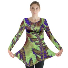 Freaky Friday, Blue Green Long Sleeve Tunic  by Fractalworld