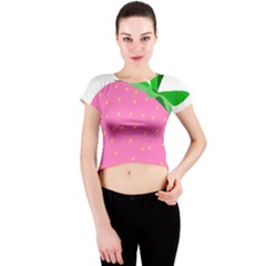 Strawberry Crew Neck Crop Top by itsybitsypeakspider