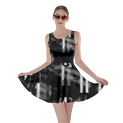 Black And White Neon City Skater Dress by Valentinaart